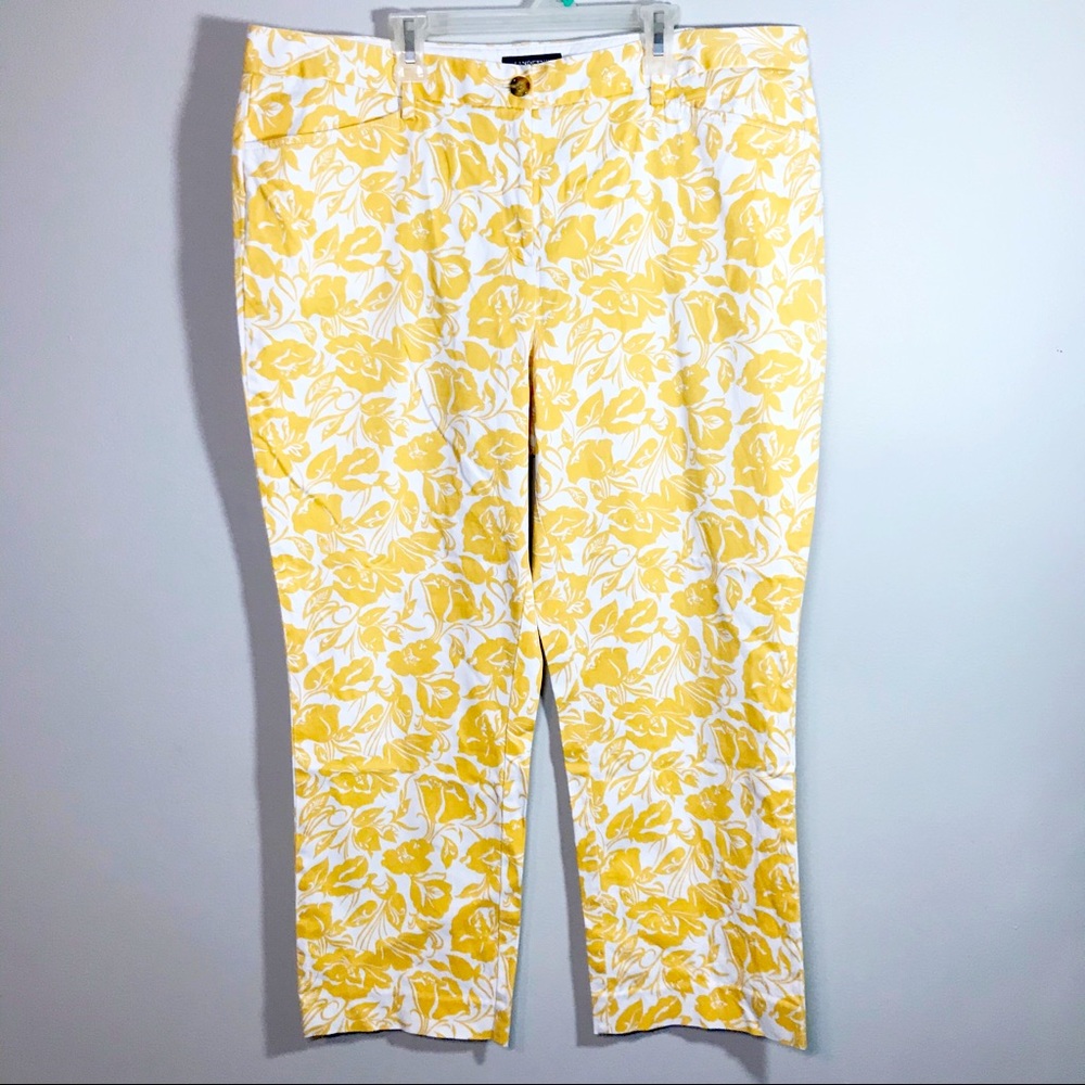 Lands’ End yellow Mid Rise Straight Leg crop pants